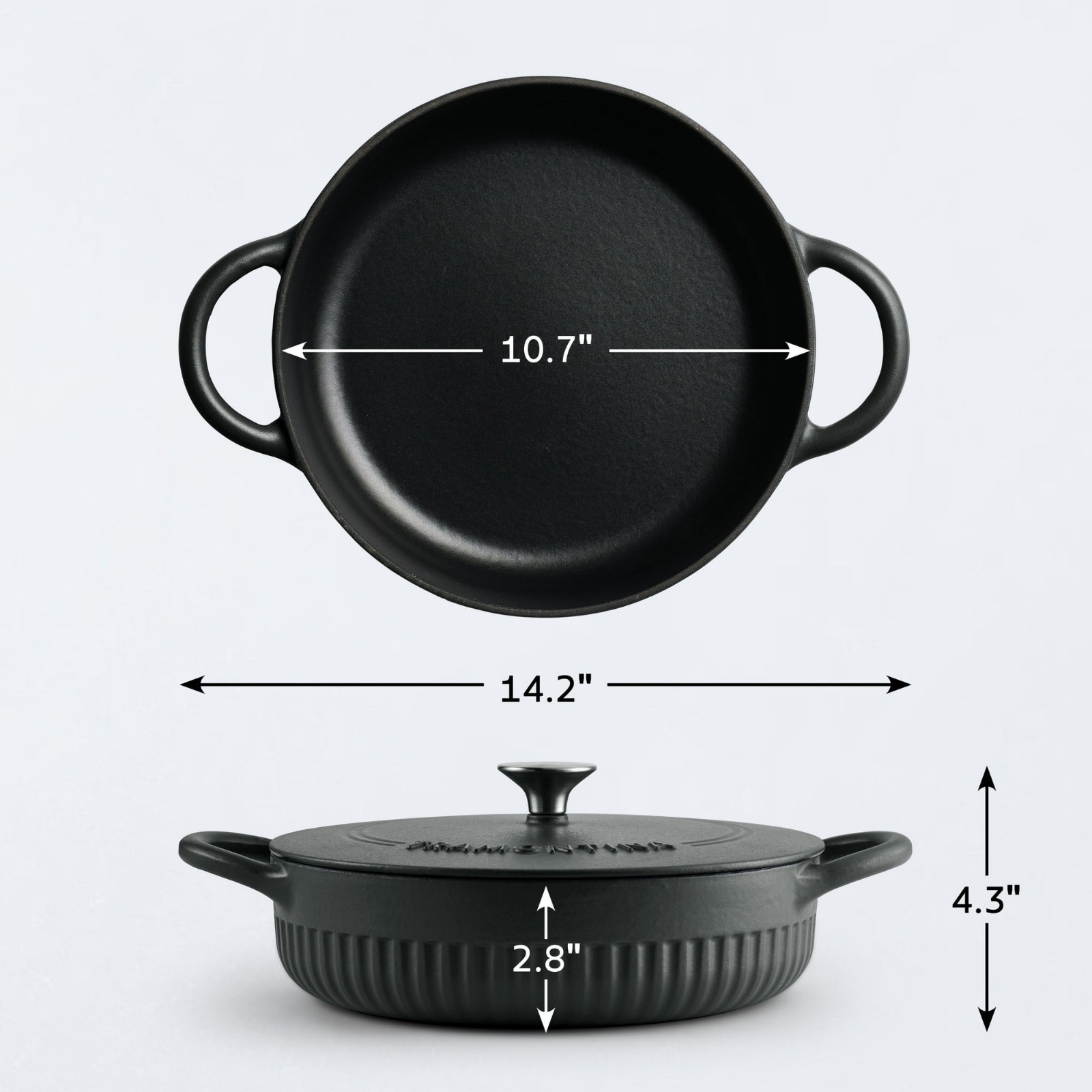 Tramontina Mesa 3.5 Qt Enameled Cast Iron Braiser Black FREESHIP