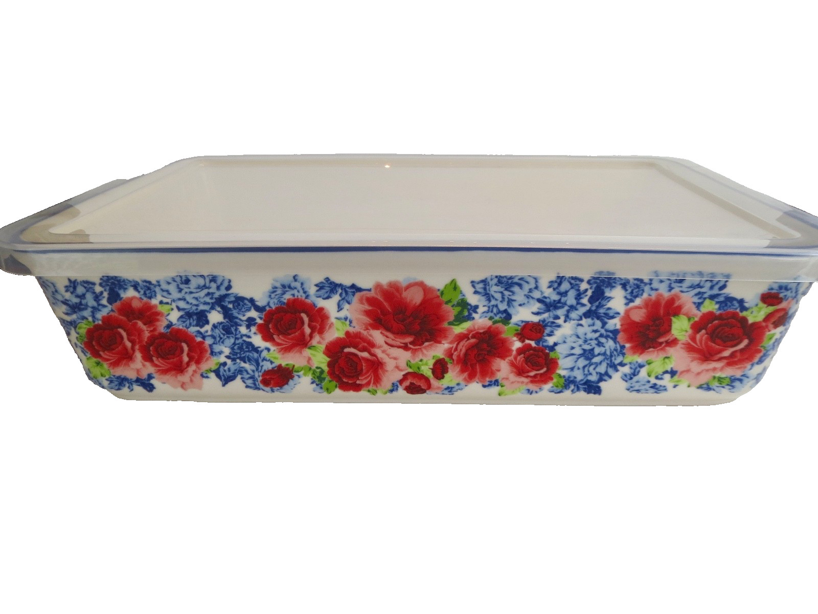 Set of 2 PIONEER WOMAN ~ HERITAGE FLORAL ~ Ceramic Bakers w/ Cover ~ 9 x 13 x 3