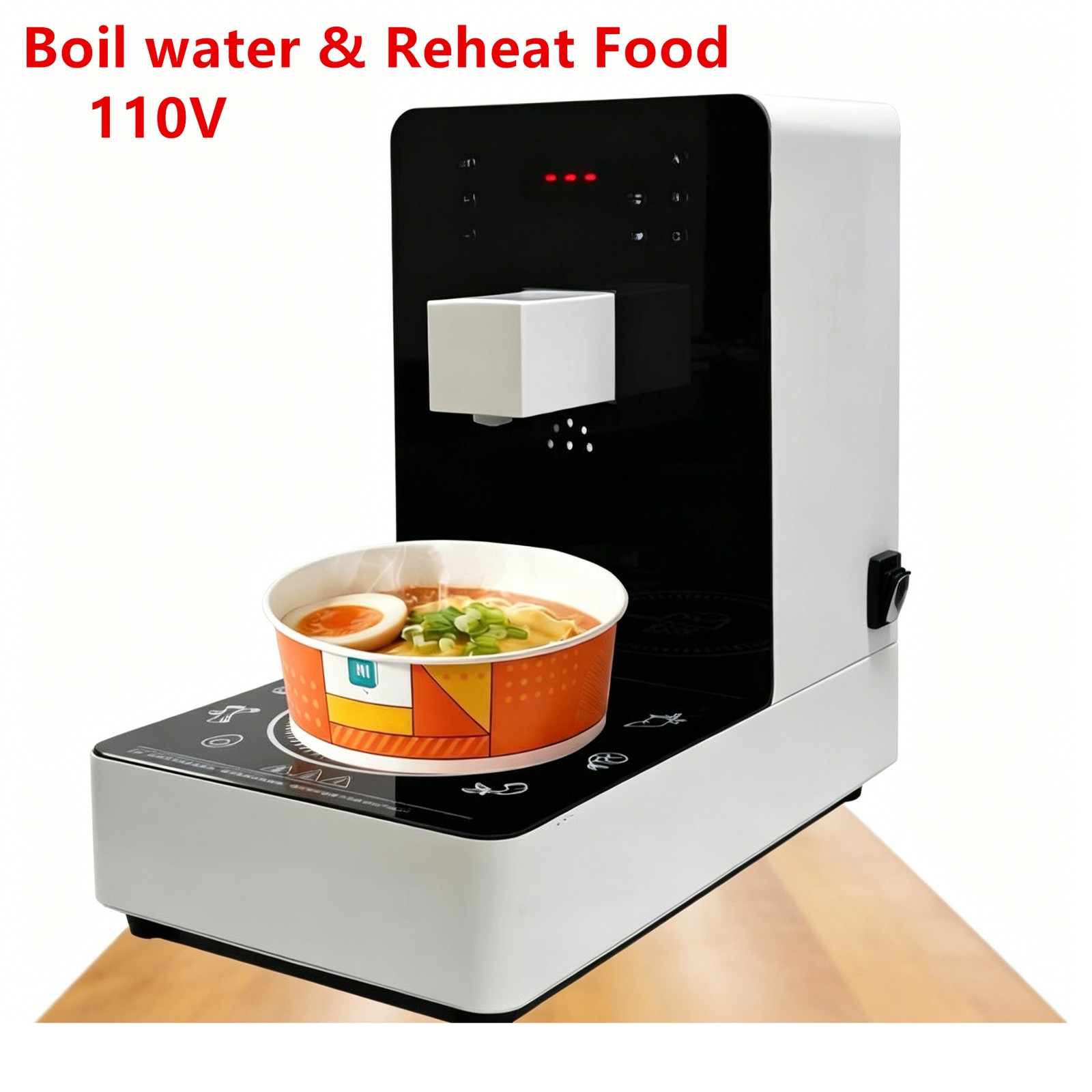 Induction Ramen Cooker Instant Noodle Water Dispenser Food Re-heat 110V