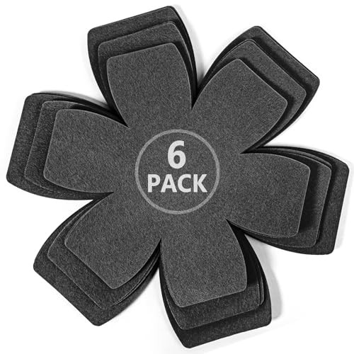 Felt Pot and Pan Protectors – Set of 6 and 3 Different Sizes Felt Pan