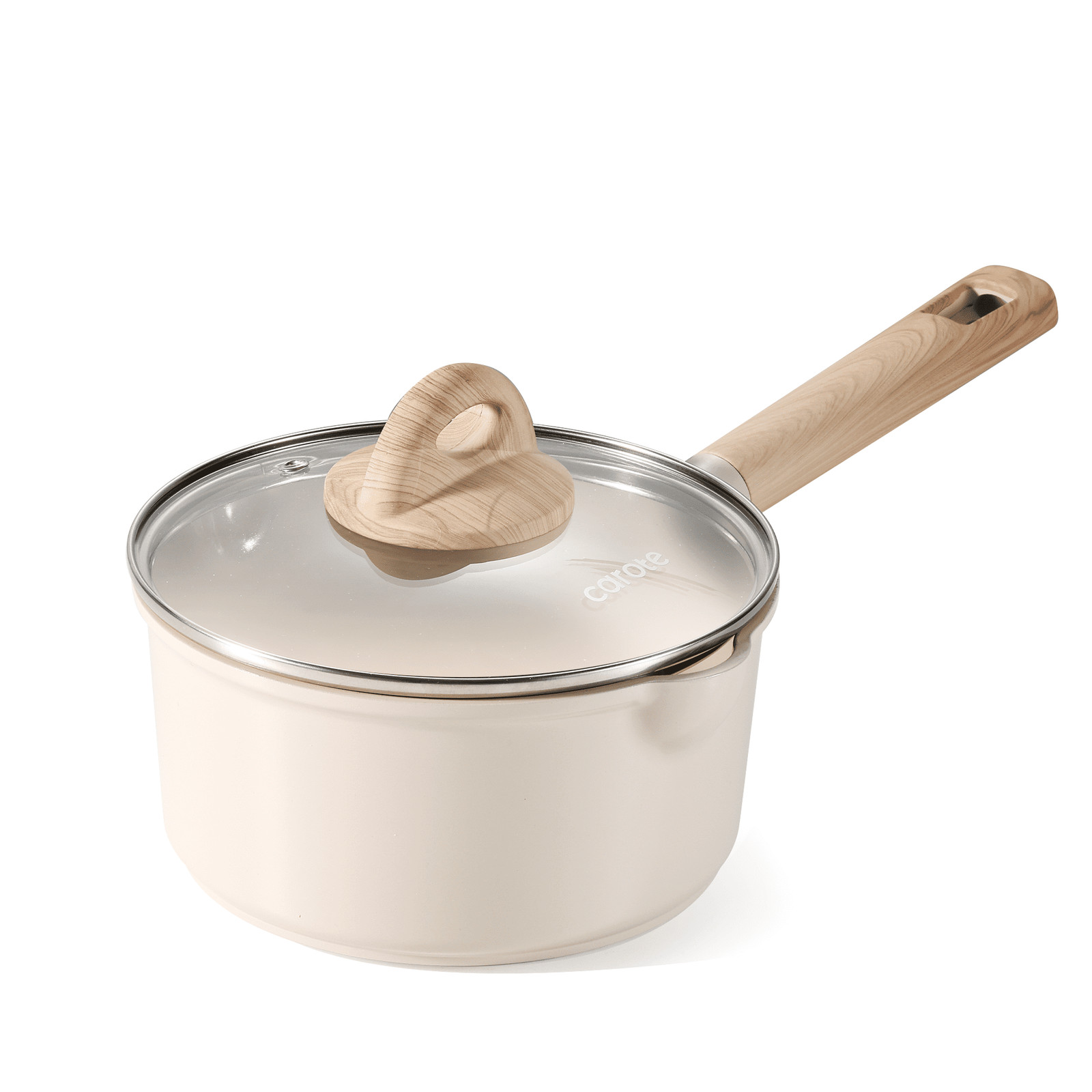 Ceramic 2QT Non Stick Sauce Pan with Lid, 7″ Non-Toxic Cooking Pot Bon Appetit