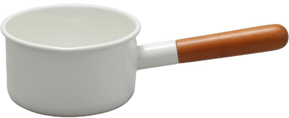 Nodahoro Pochika Milk Pan 12cm Enamelware White PO-12M 0.7L Made In Japan NEW