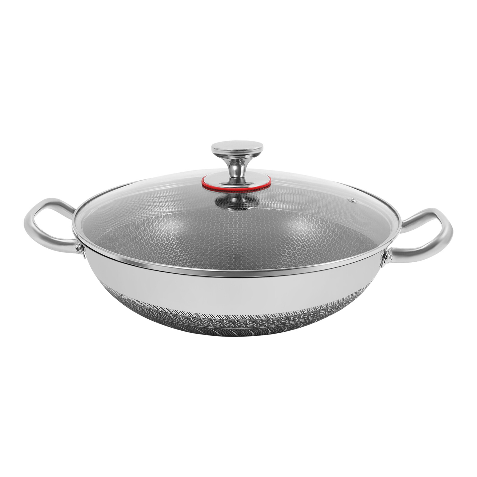 Skillet With Lid 13.19” Non Stick Paella Pan Stainless Steel Frying/Cooking Pan