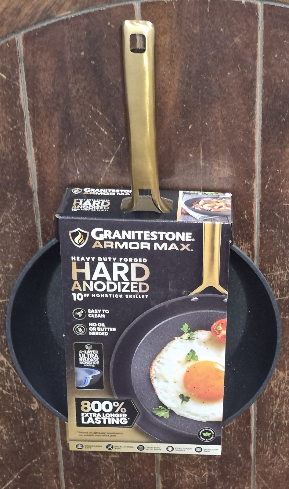 Granitestone Armor Max 10″ Heavy Duty Hard Anodized Nonstick Skillet #6151MU