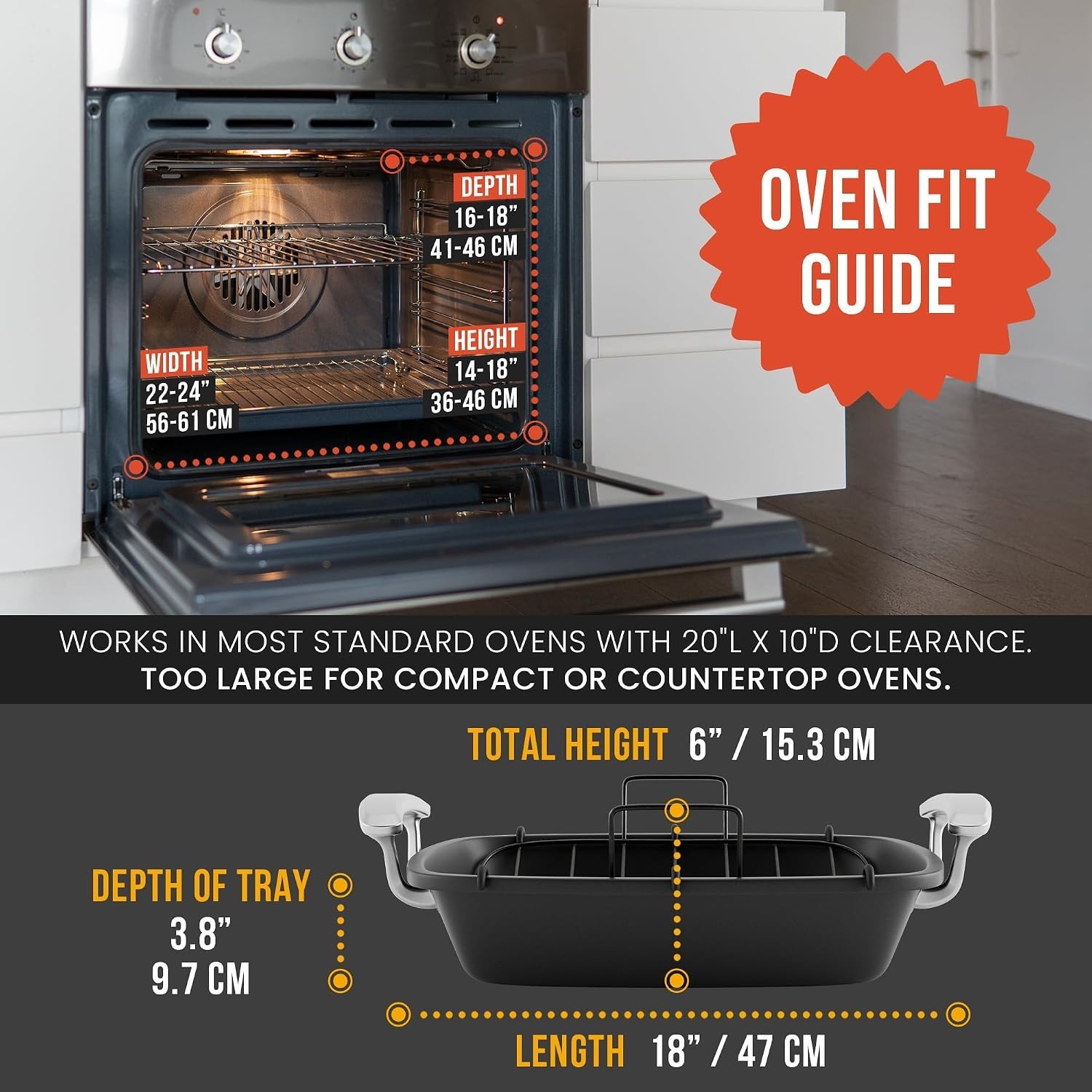 Extra-Large Carbon Steel Roasting Pan with U-Rack for Perfect Roasts