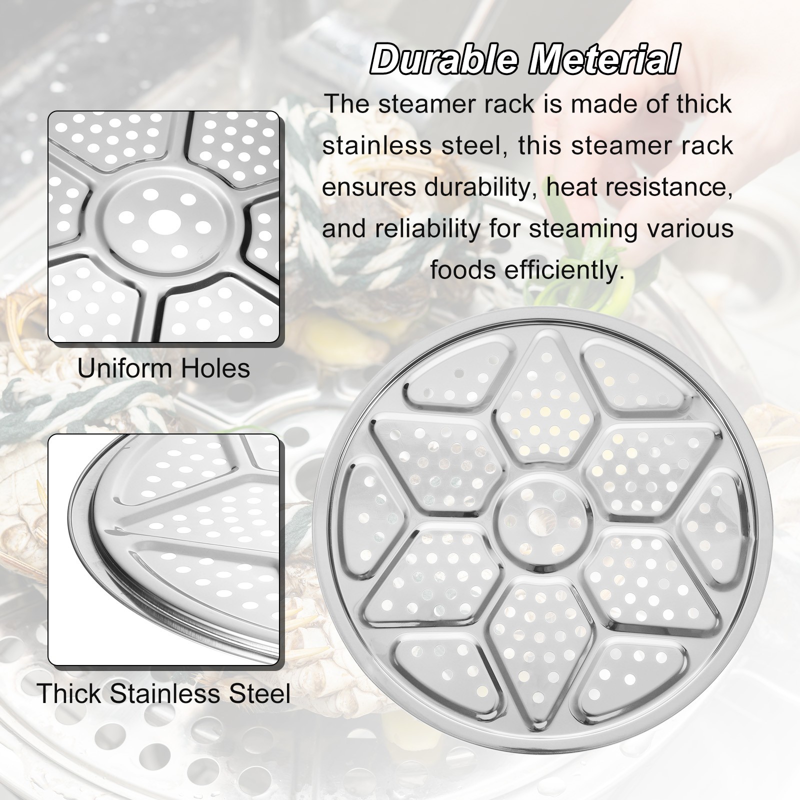 Stainless Steel Steamer Rack 12.6 Inch Round Stock Pot Steaming Tray