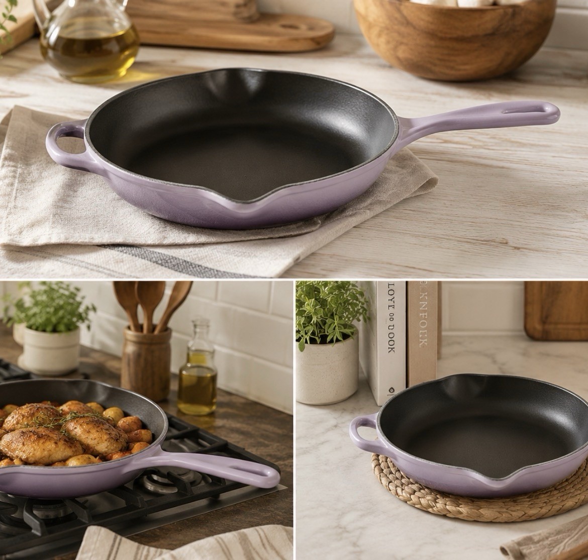 Le Creuset Signature Cast Iron 9” Inch Skillet Fry Pan Provence Bluebell NEW