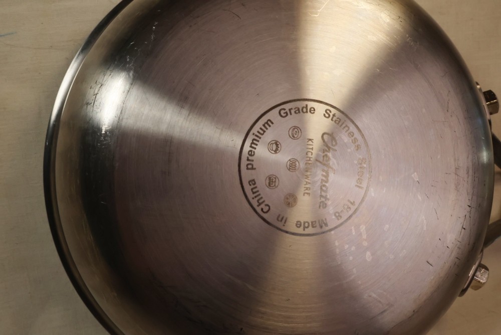 Chefmate Stainless Steel 18-8 Skillet 8″ size used only 3 times kitchen pan
