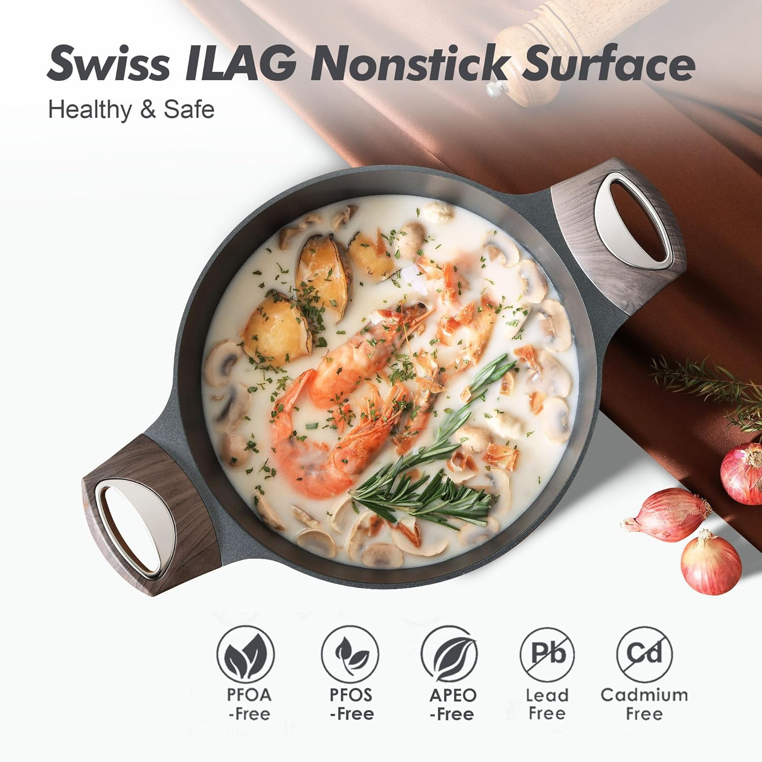 Nonstick Stock Pot with Lid – Versatile Induction Compatible Cookware