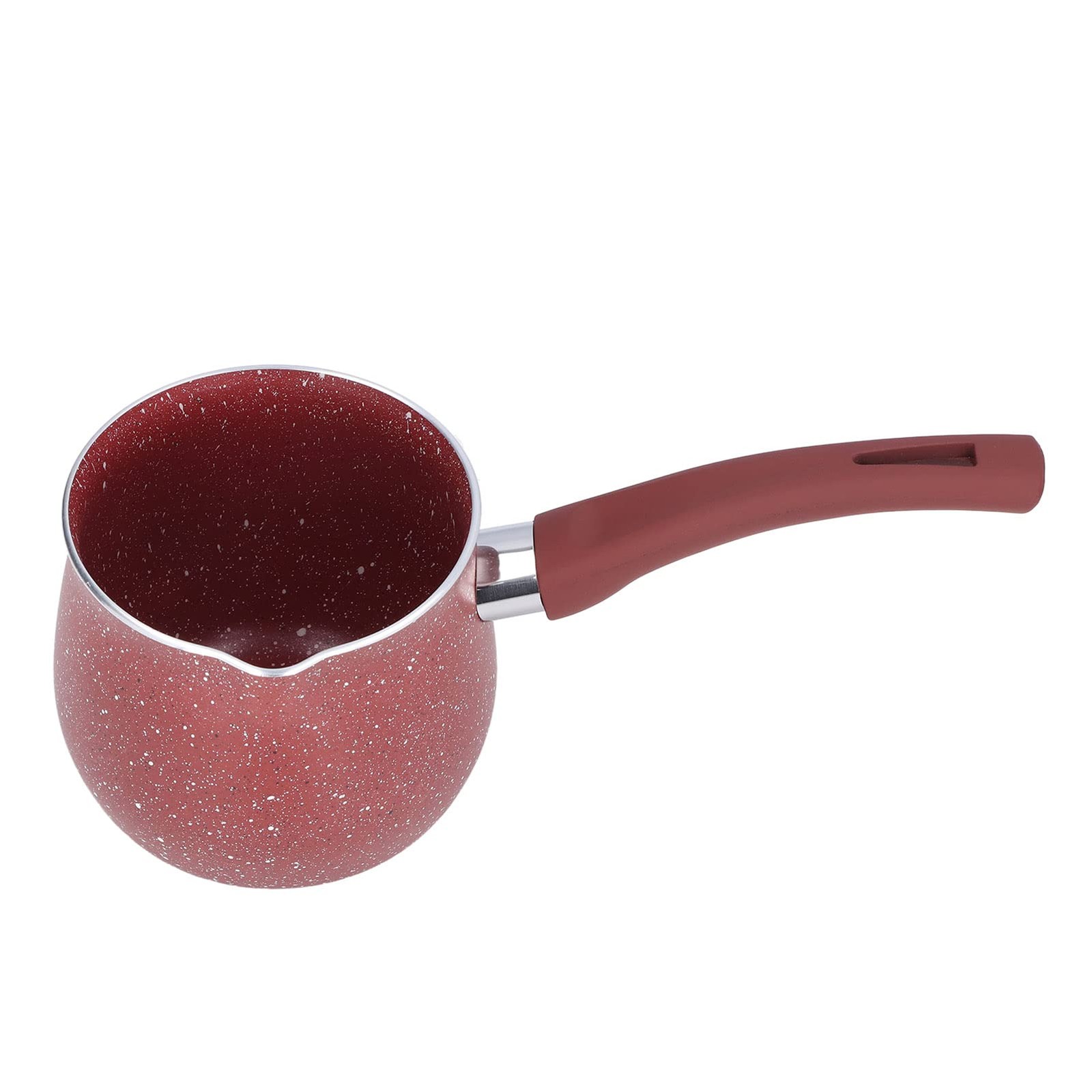 Milk Pot Mini Single Handle Coffee Warmer Boiling Aluminum Alloy Non Stick Red