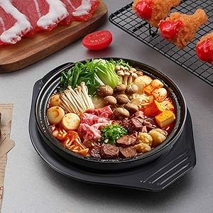 Casserole Tray 2-Pack Heat Resistant Trivet for Hot Pots Korean Stone Pot Mat