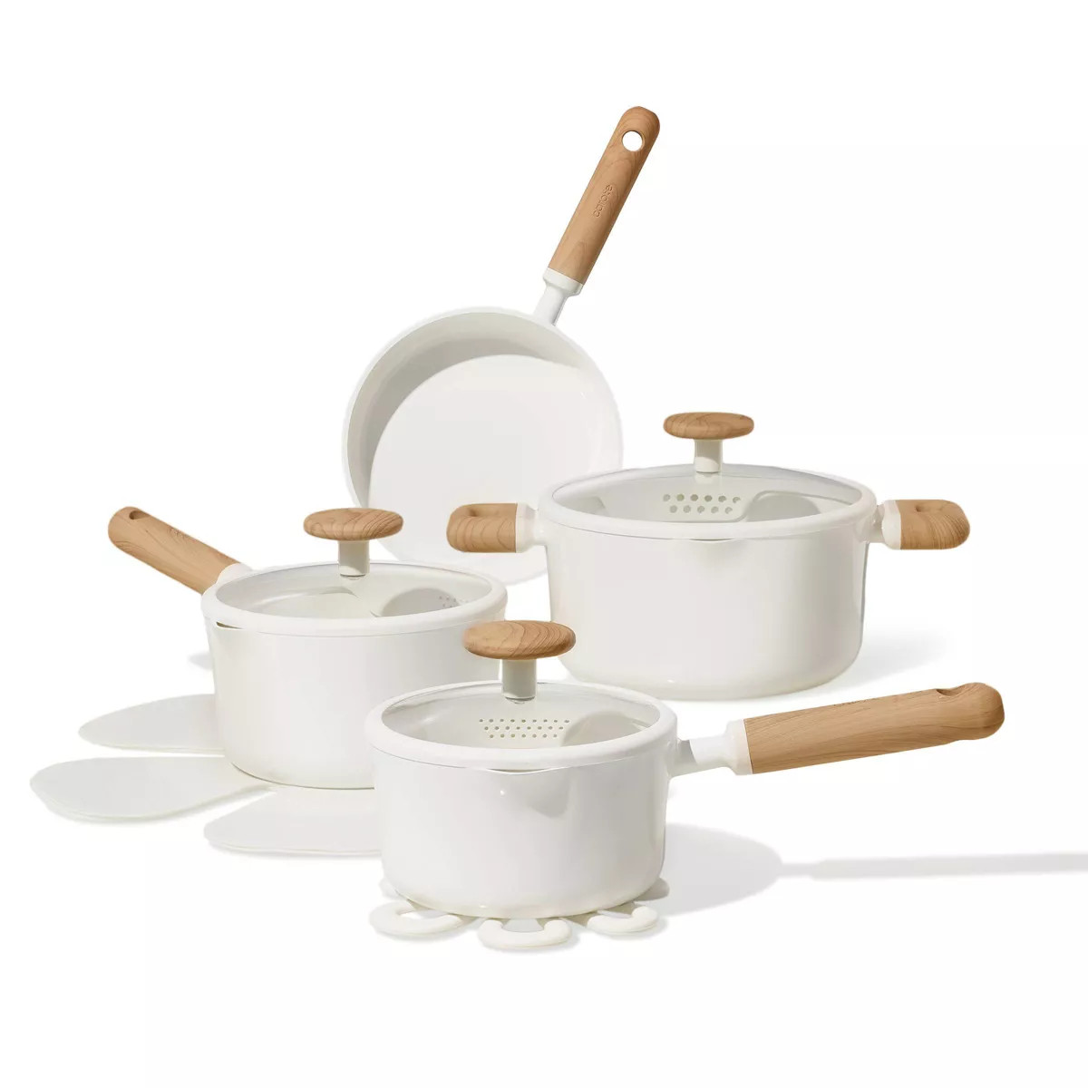Carote 11Pc Ceramic Nonstick Cookware Set Cream