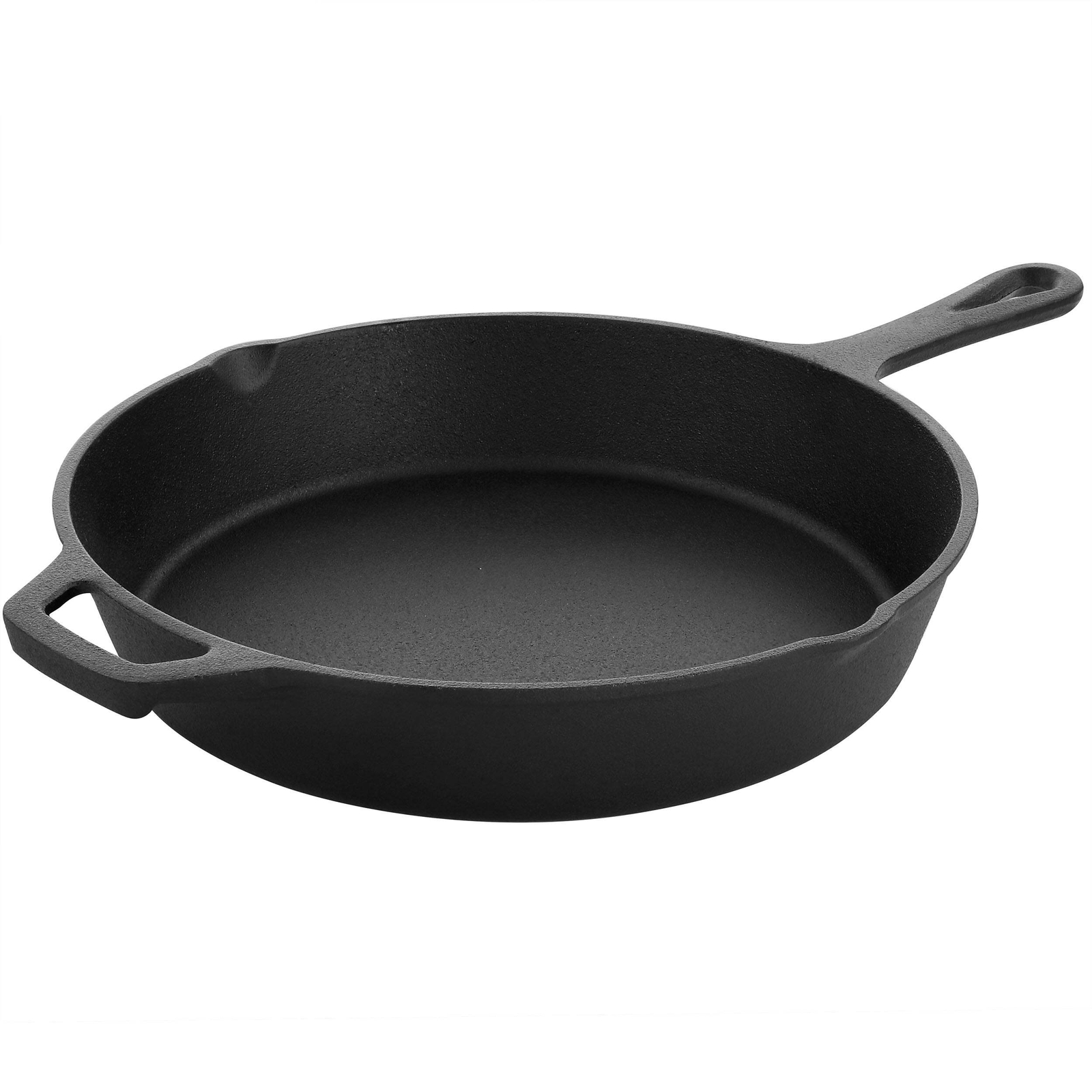 MegaChef 10″ Round Preseasoned Cast Iron Frying Pan w Handle in Black