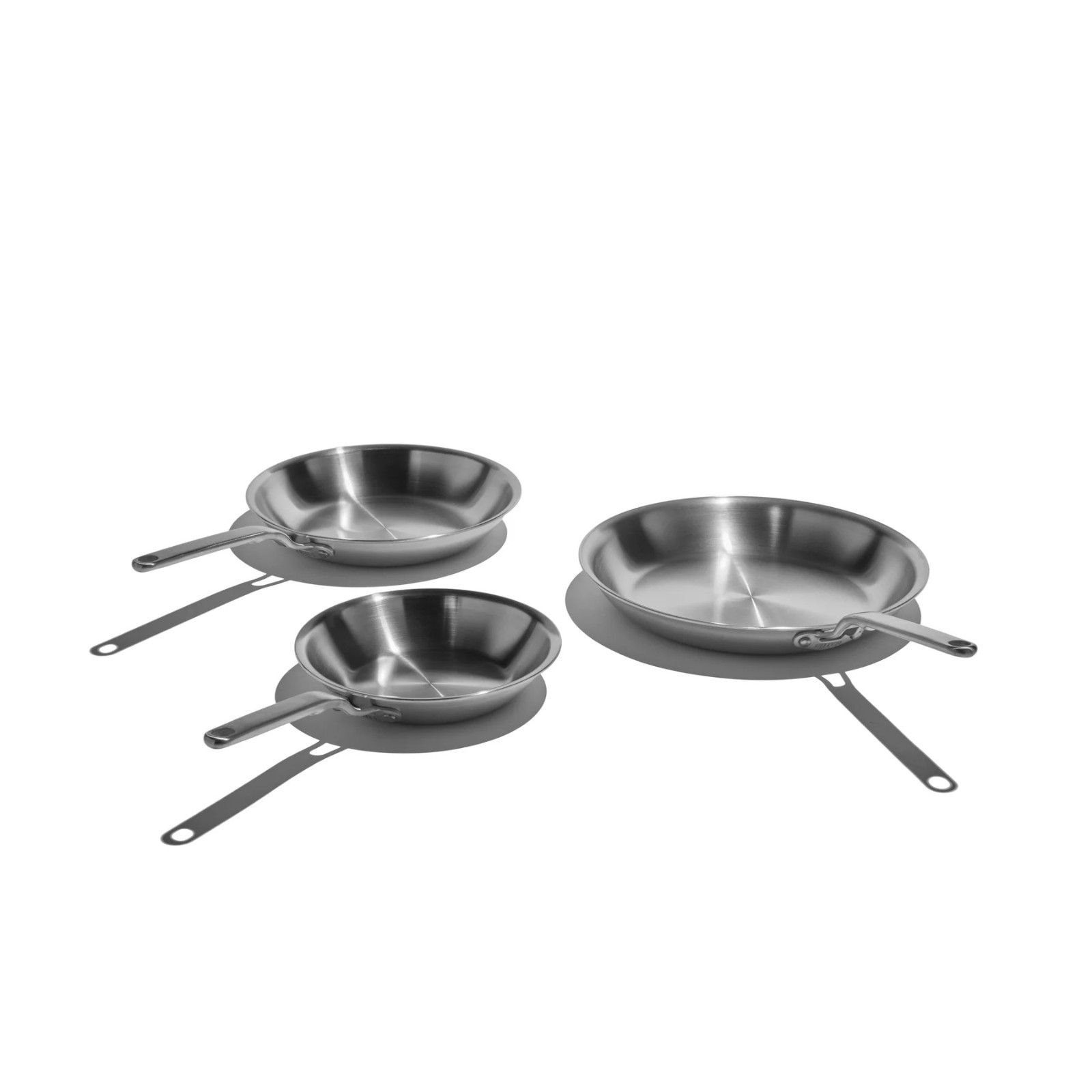 Heritage Steel Eater Series 3 Piece Fry Pan Set 5-Ply Stainless Steel