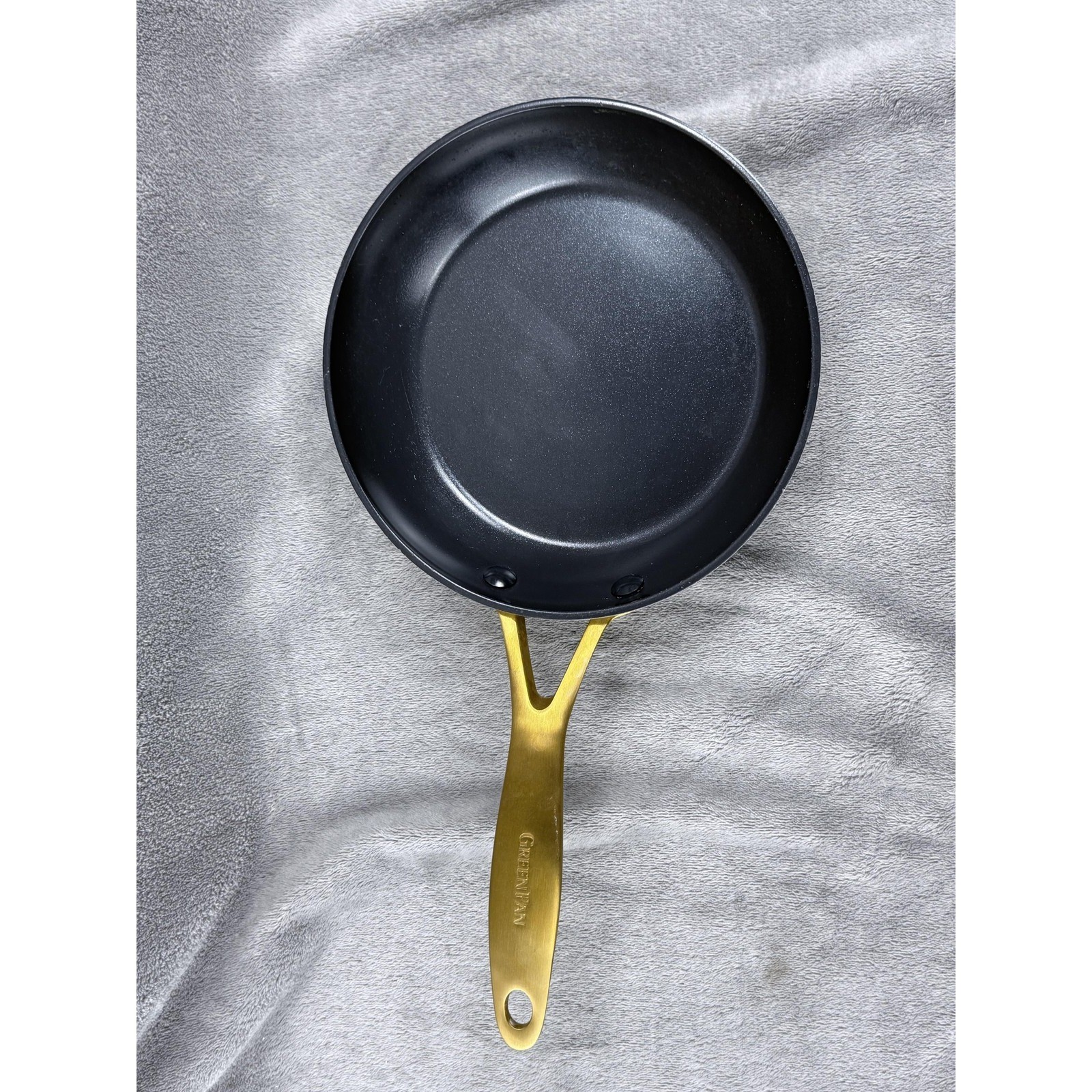 GreenPan Ceramic Non-Stick Frying Pans Set of 3 Black Gold Handles Induction