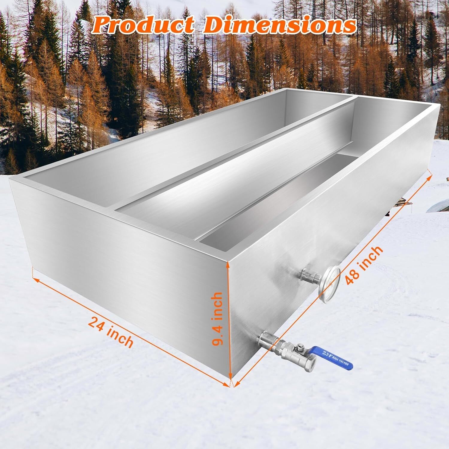 Maple Syrup Boiling Pan Sap Evaporator Tig Welded Sliver Stainless Steel