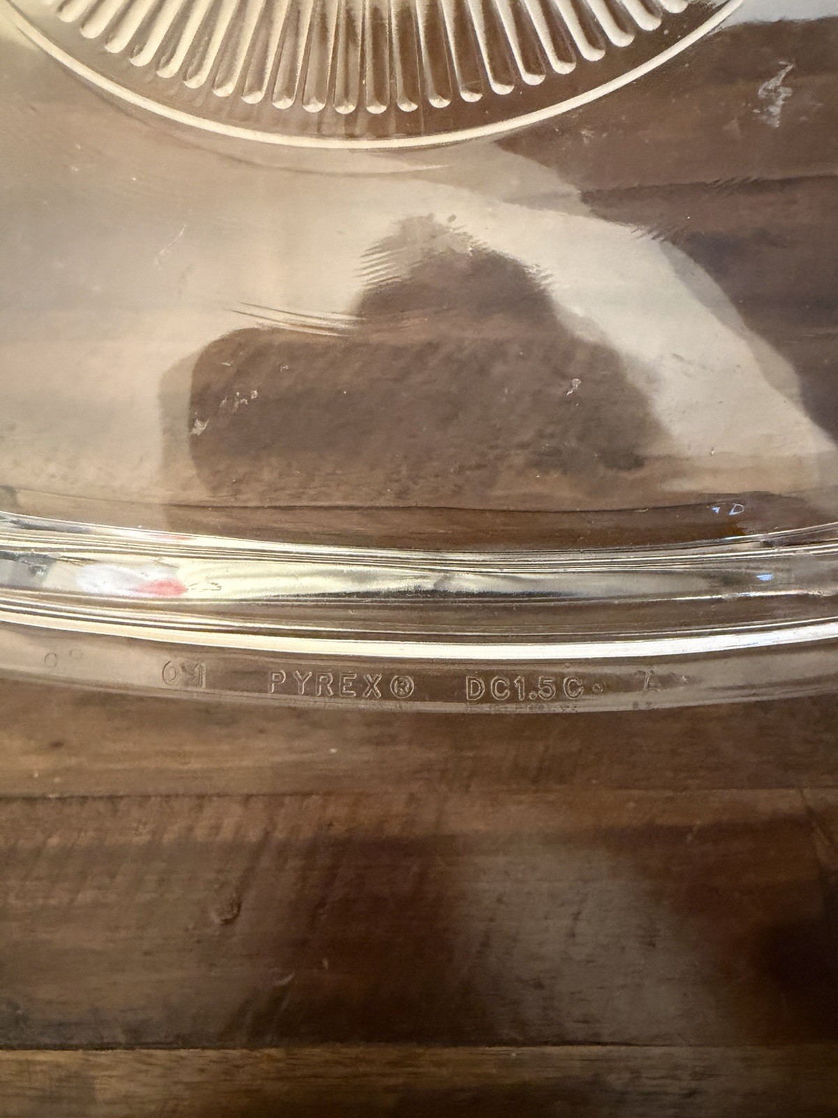 Vintage Pyrex Replacement Lid DC1.5C Clear Glass Ribbed Center