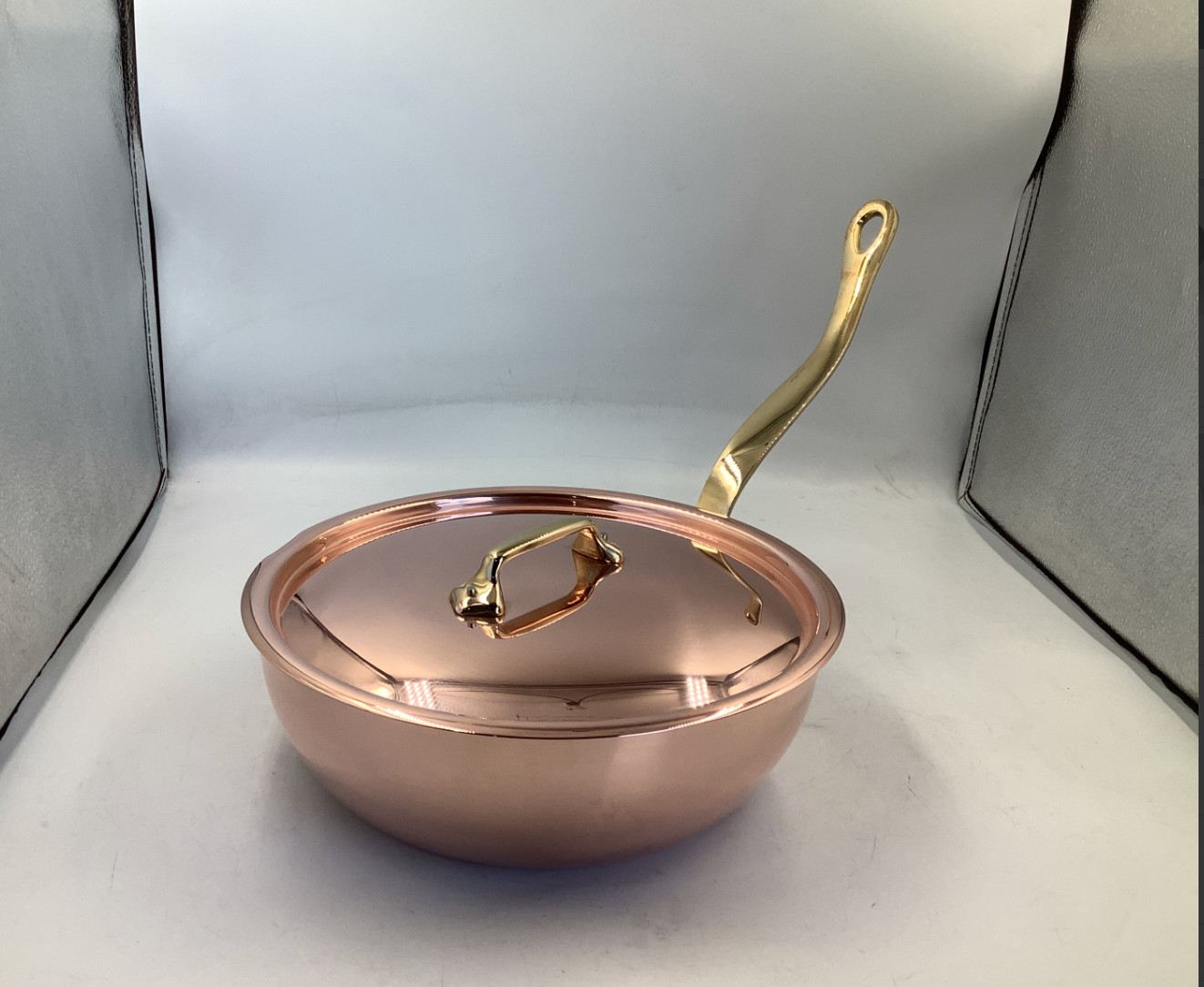 Mauviel M’Heritage 200 B 2mm Polished Copper & Stainless Steel Chef Pan, 3.7-qt