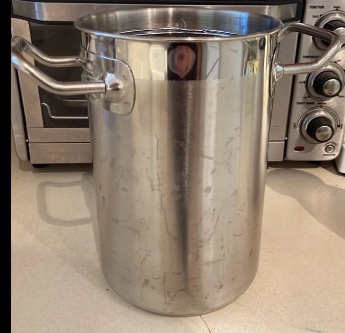Large Stainless Steel Stock Pot Two Side Handles Commercial 4QT