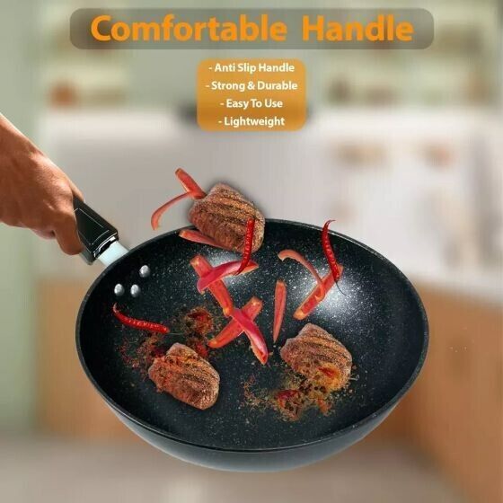 Wok Pan Non Coating Induction Cooker Cookware Universal Cooking Nonstick Wok