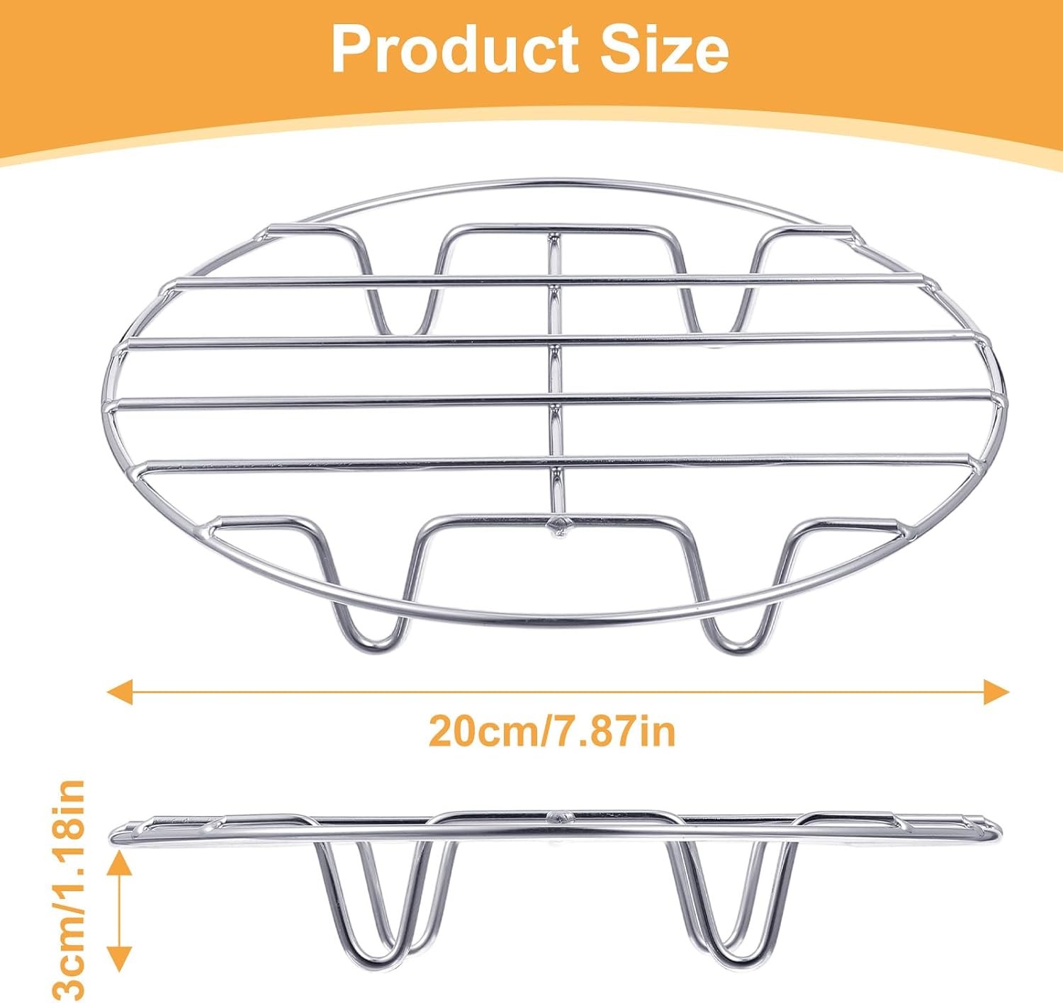 Round Steamer Rack, 304 Stainless Steel Steaming Rack Steamer Plate for Pressure