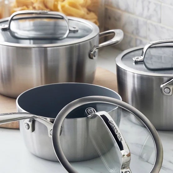 GreenPan GP3 6-Piece Cookware Set 3-Ply Multi-Clad Stainless Steel NEW SEALED