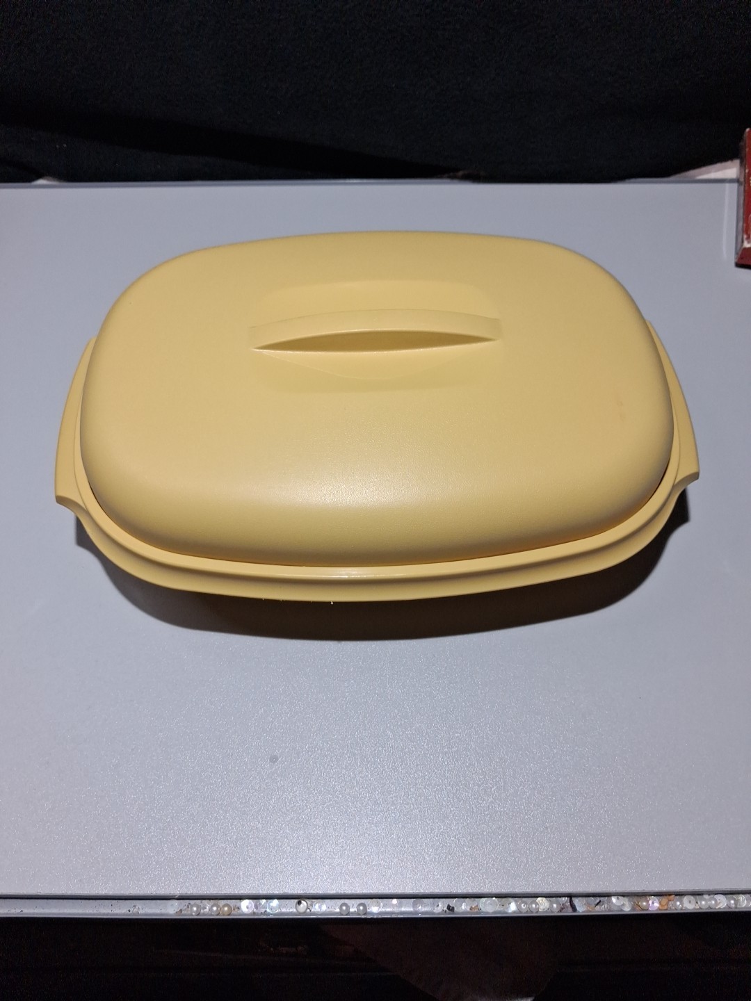 VTG Tupperware 1273-3 Vegetable-Rice Steamer 4 Piece Set Harvest Gold W/divider.