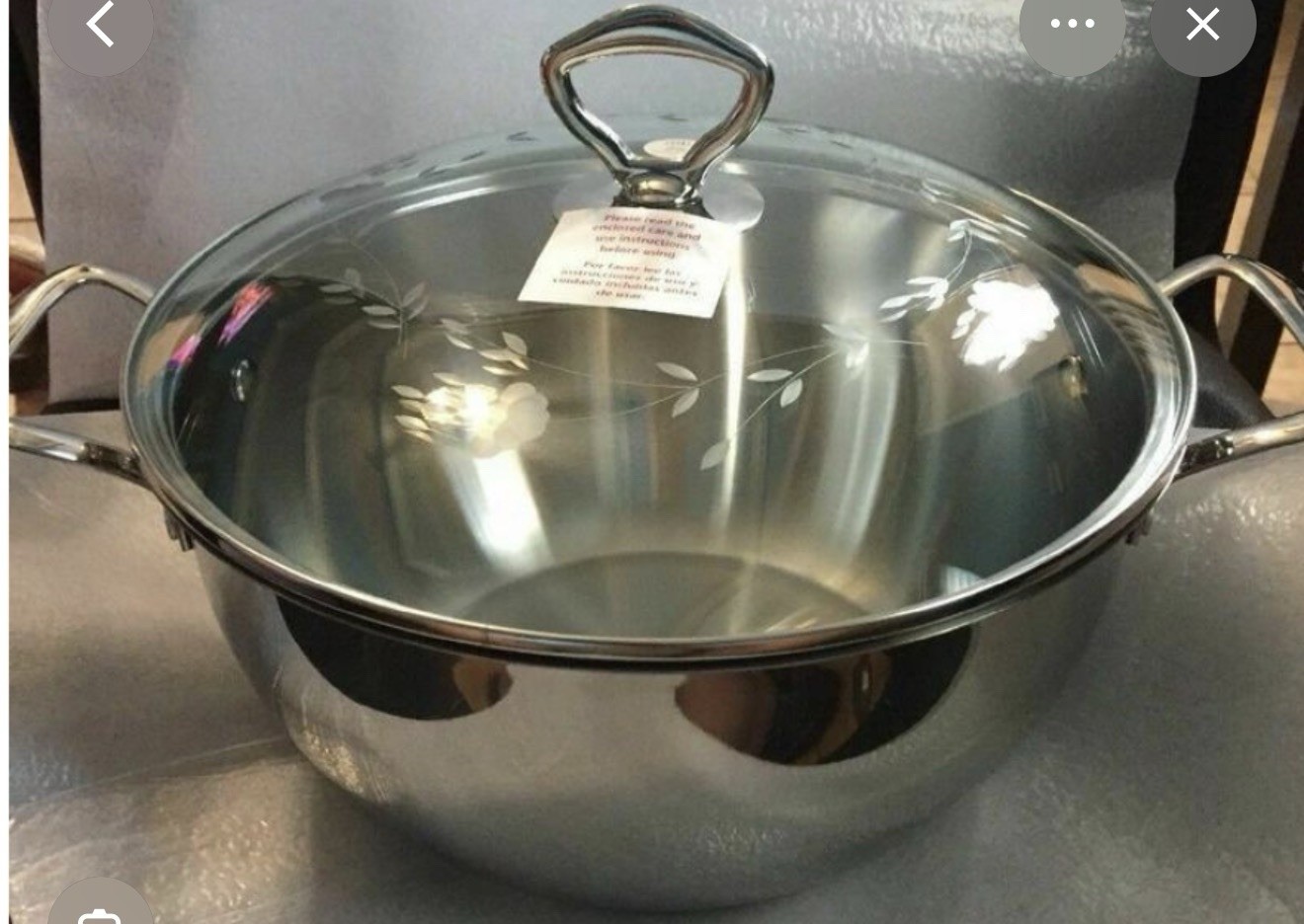 Princess House Heritage Classic 4 Qt Stainless Casserole Glass Lid Double Handle