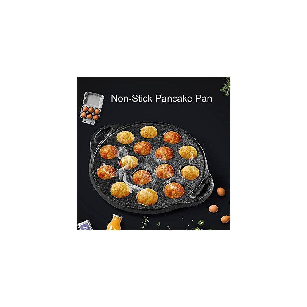 Non-Stick Takoyaki Pan, 1.5 In. Dia Pre-Seasoned Cast Iron Octopus Ball Grill, S