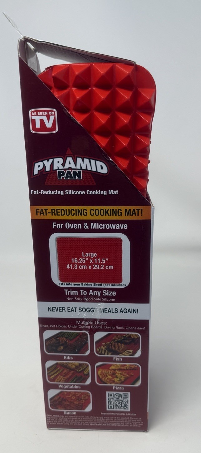 Pyramid Pan As Seen On TV 11-1/2 in. W x 16-1/4 in. L Red Baking Mat