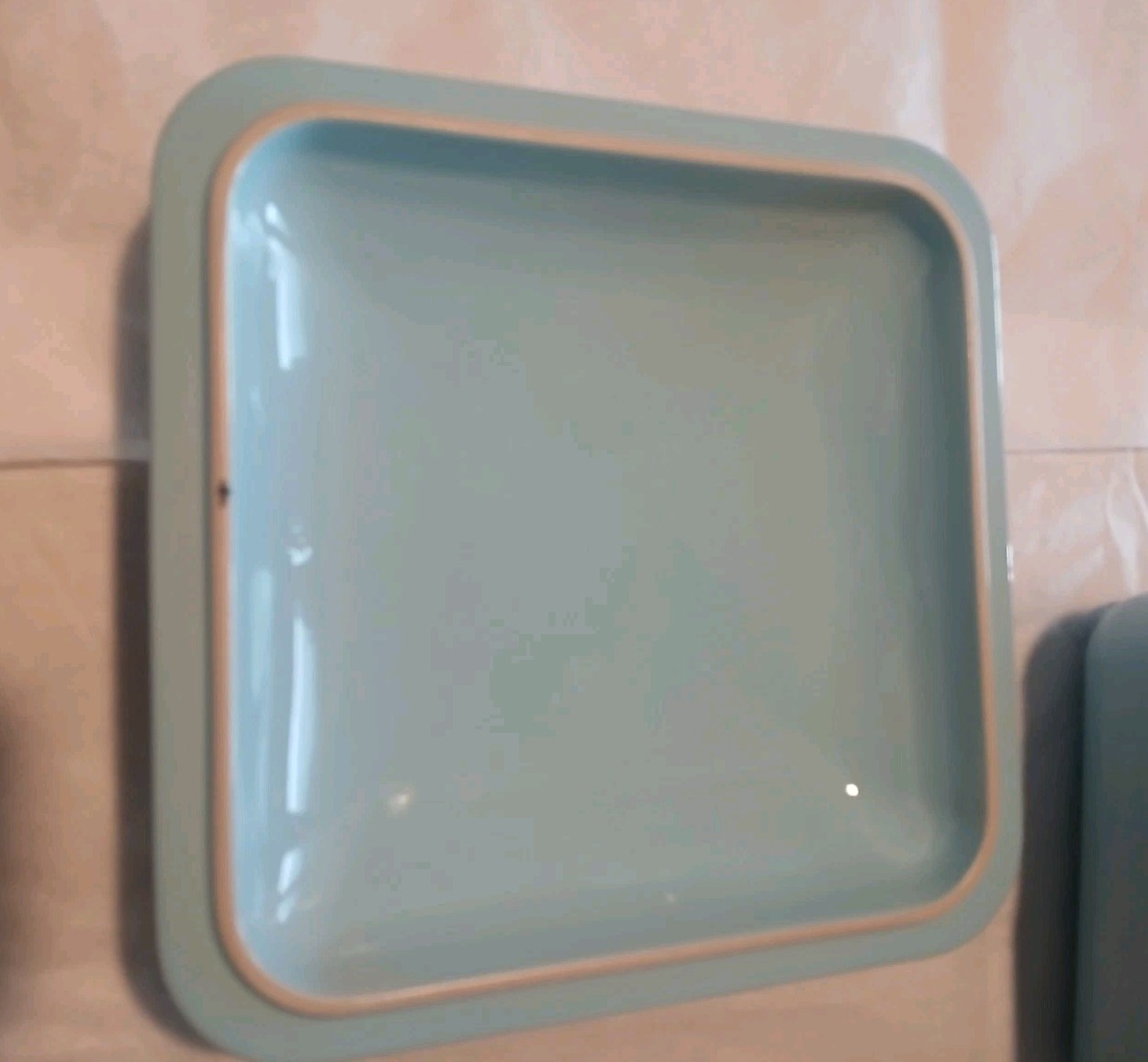Le Creuset Seconds Stoneware 23cm/3L Square Casserole Dish with Lid, Sky Blue