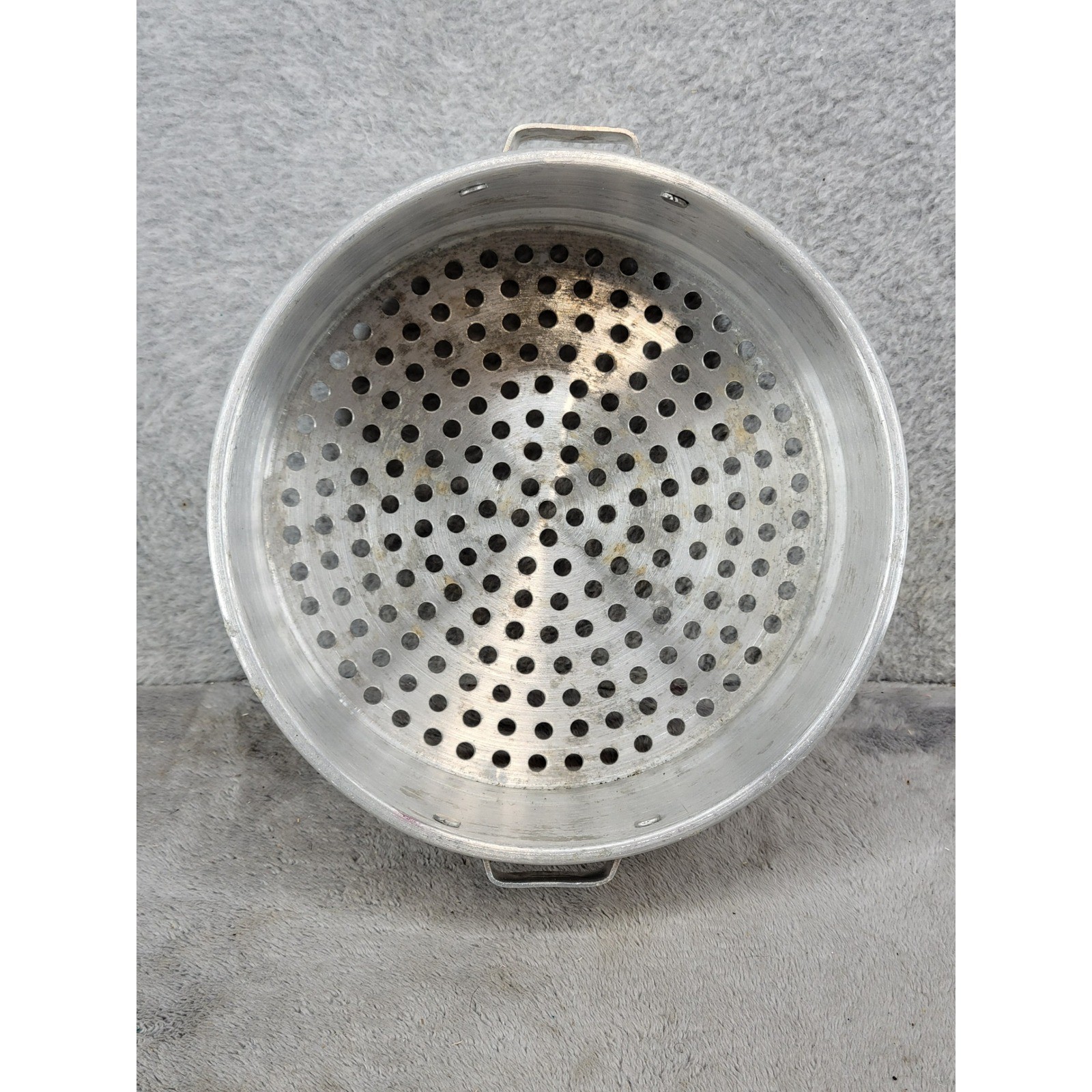Vintage Aluminum Steamer Basket Insert 6.5 In Round with Handles Made in Taiwan