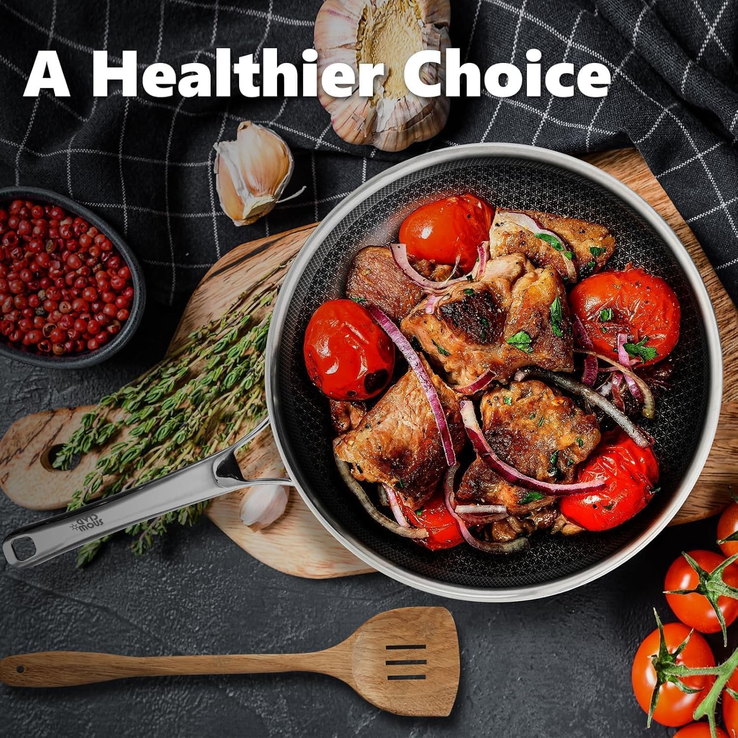 Nonstick Frying Pans Set with Lids 8 10 12 Hybrid Skillet Cookware Set