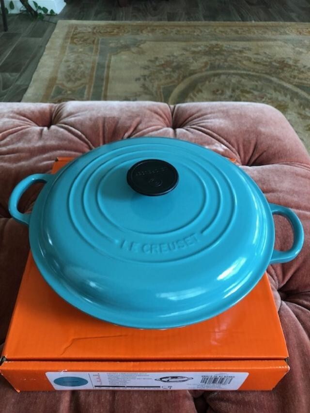 LE CREUSET CAST IRON ROUND BRAISER 2.25 QT #26 Turquoise