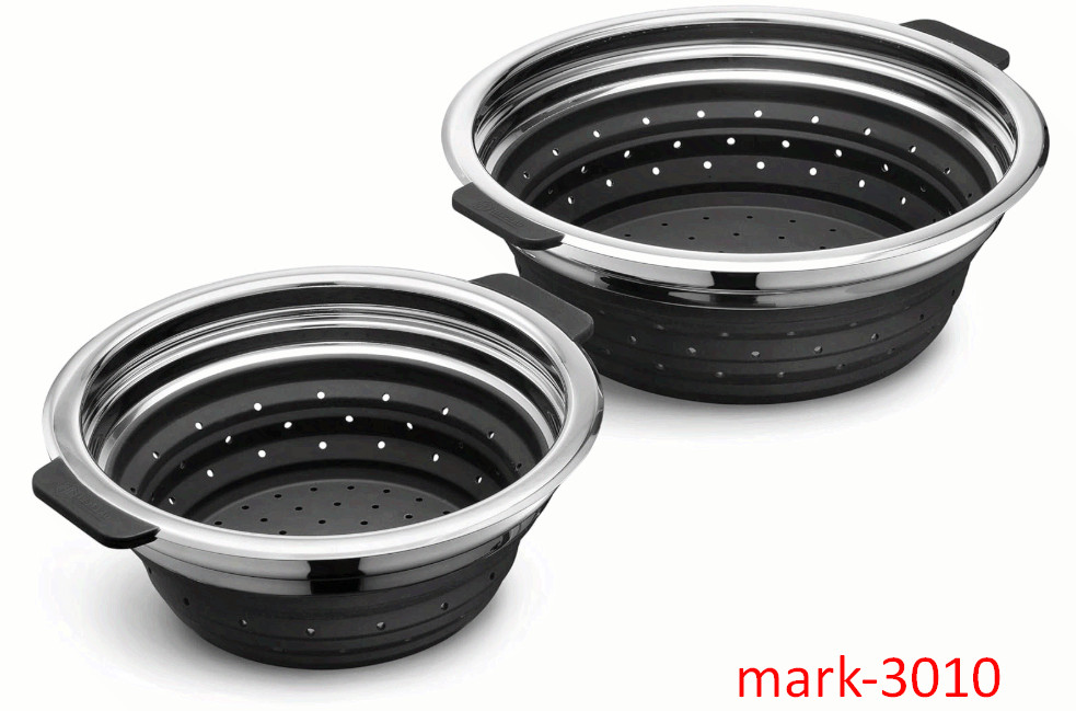 HexClad 2PC Steamer Set for 3 & 8Qt Pots, Heat-Safe 425°F, Non-Slip Handles!!