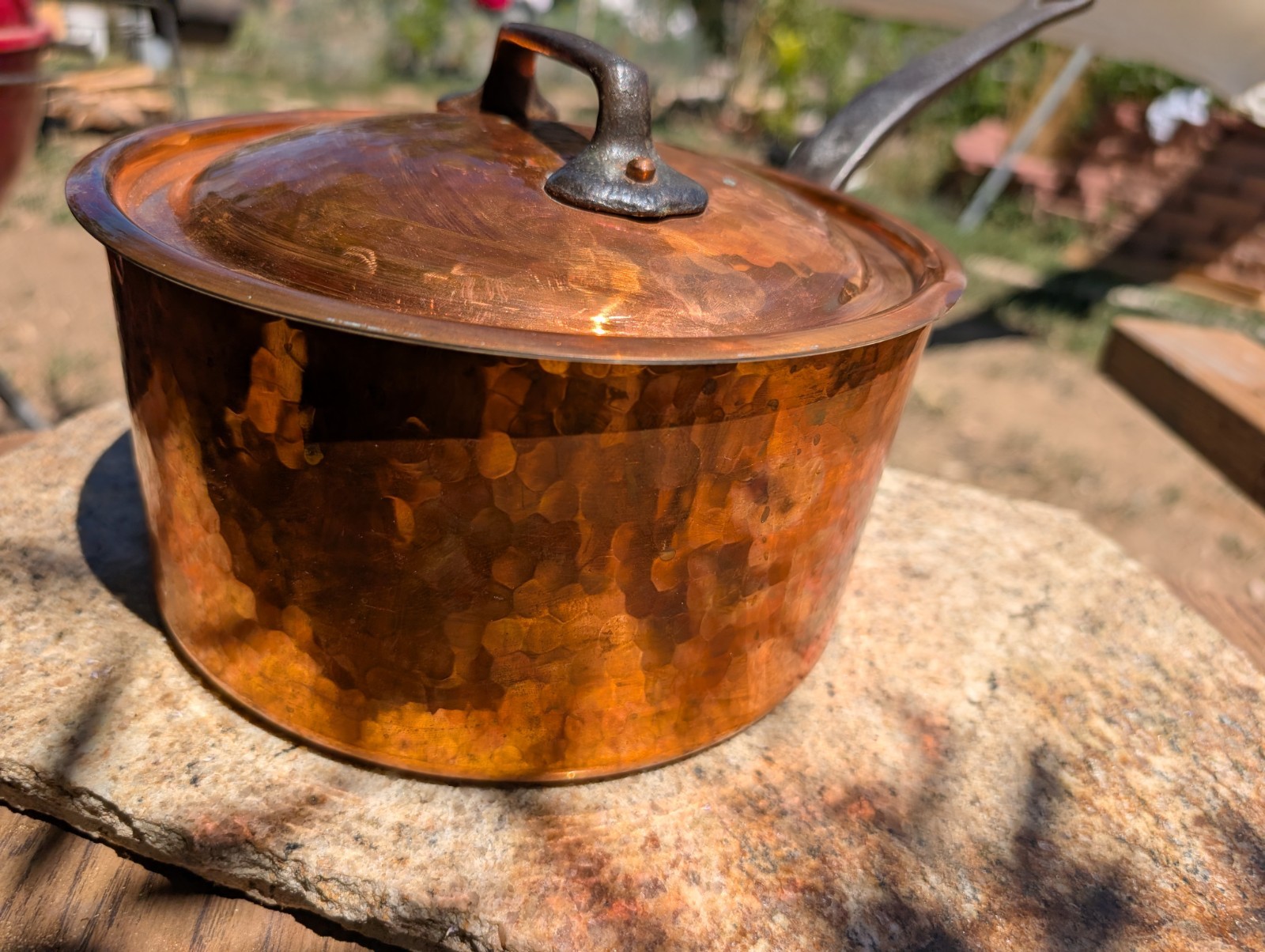 Hand Made In France 8-1/2″ Copper Pot & Lid -Made in France