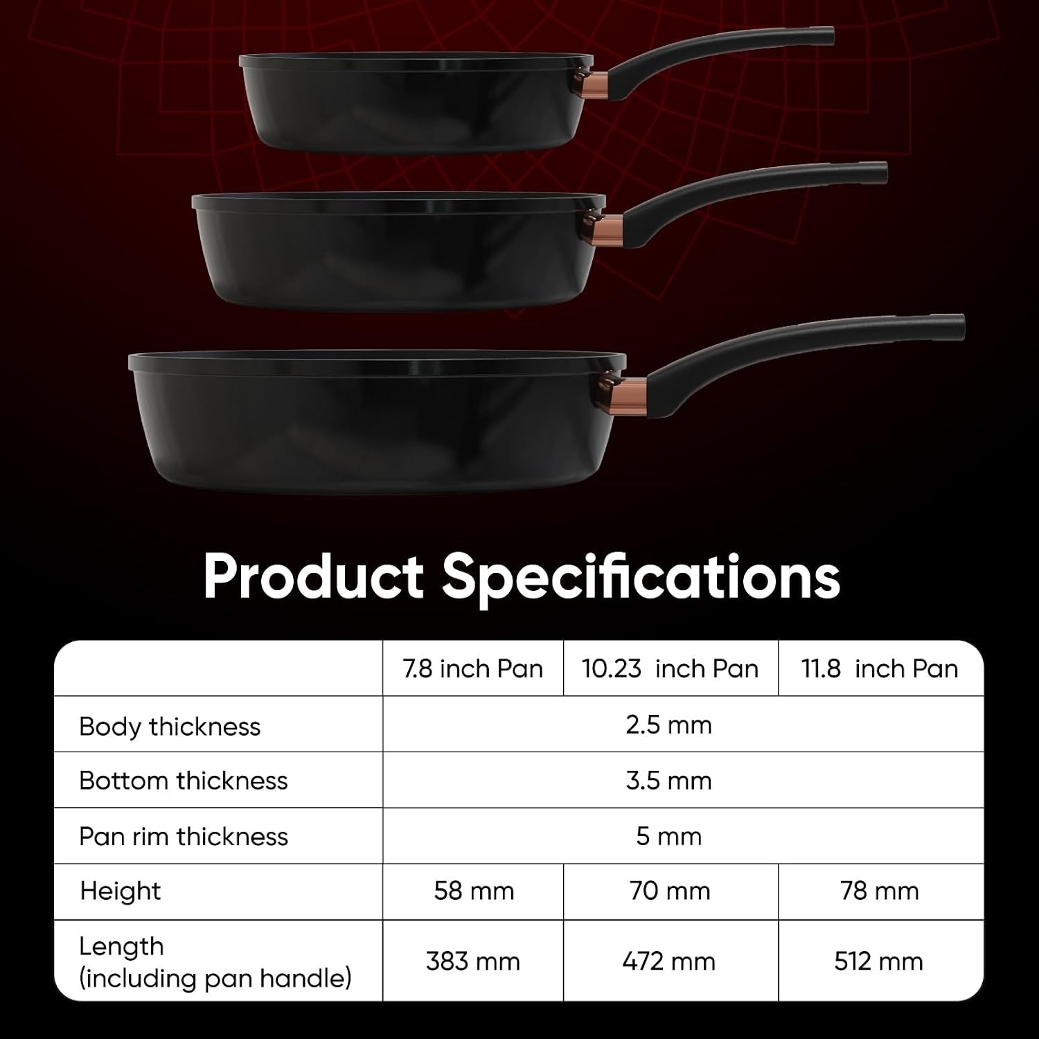 10 Inch Non Stick Frying Pan, Aluminum Skillet with Titanium Coating, PFOA-FR…