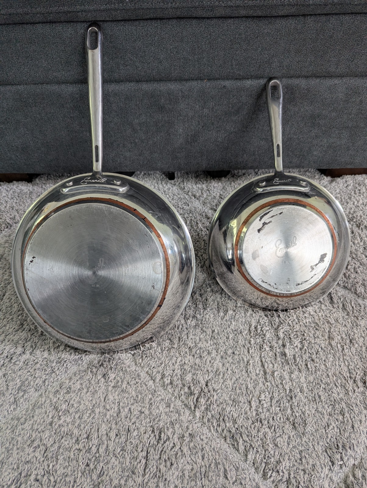 Emeril Lagasse Copper Core Skillet 8” and 10” Frying Saute Pan Stainless Lot