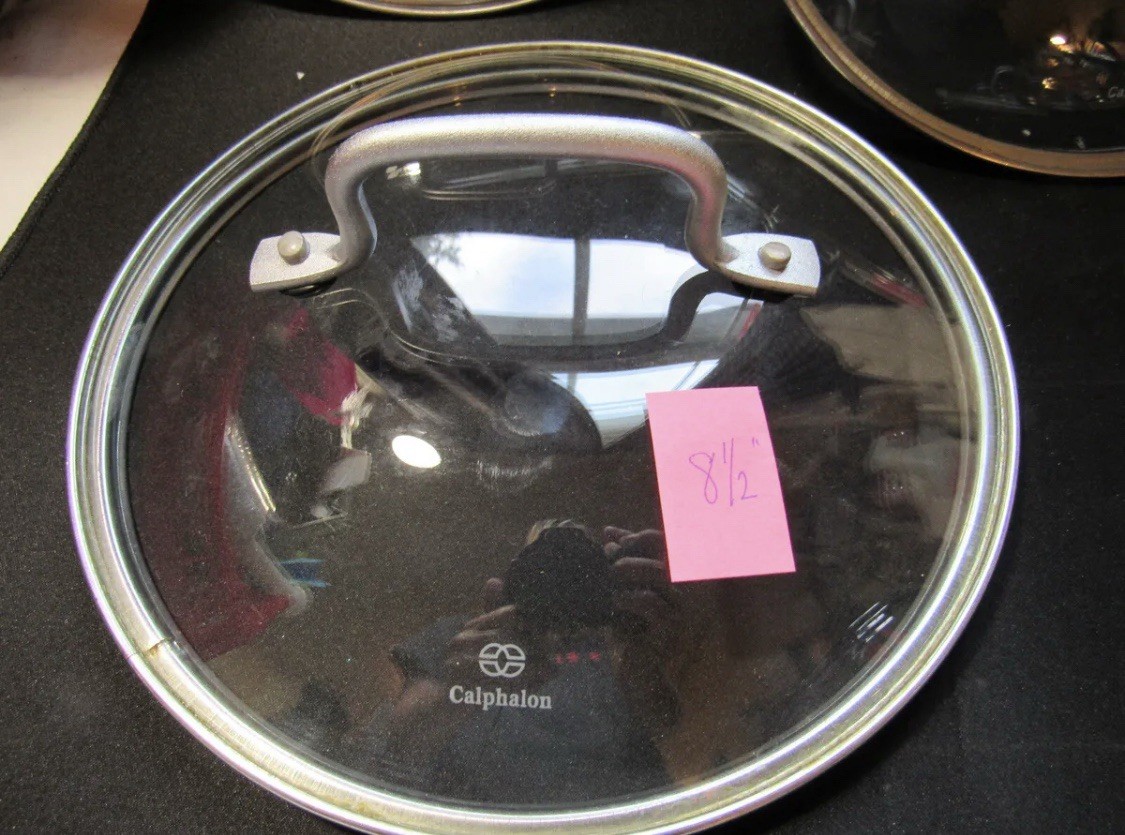 Calphalon Glass Stainless Steel Round Lid 9 3/4 in & 8 1/2 in Set
