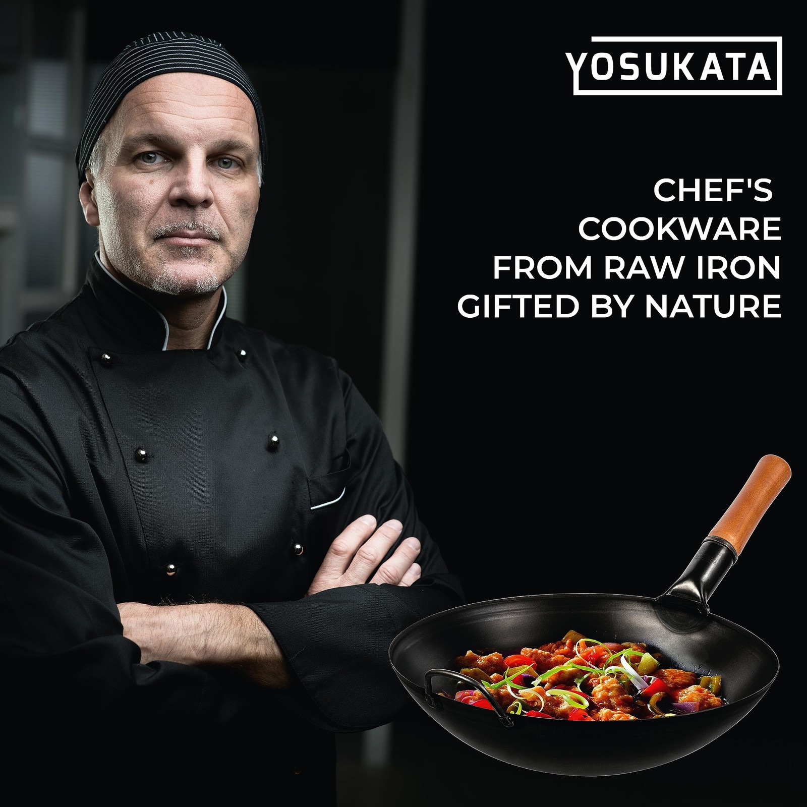 14″ Carbon Steel Wok with Round Bottom, Pre-Seasoned
