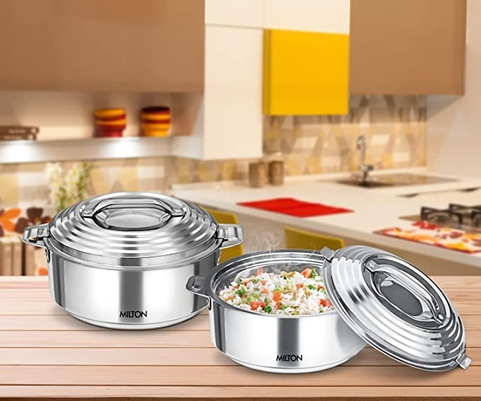Milton Galaxia 2500 Insulated Stainless Steel Casserole 2.6 Qt 10 Cups Silver