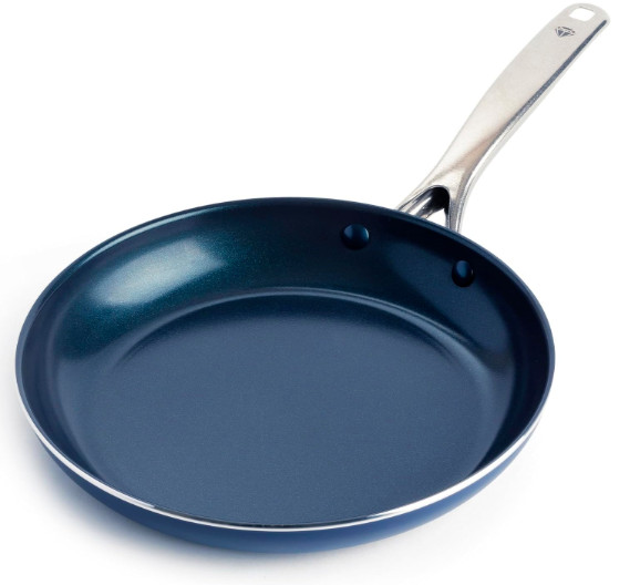 Ceramic Non Stick Frying Pan Diamond Infused Skillet Oven Safe Secure Grip 10 In