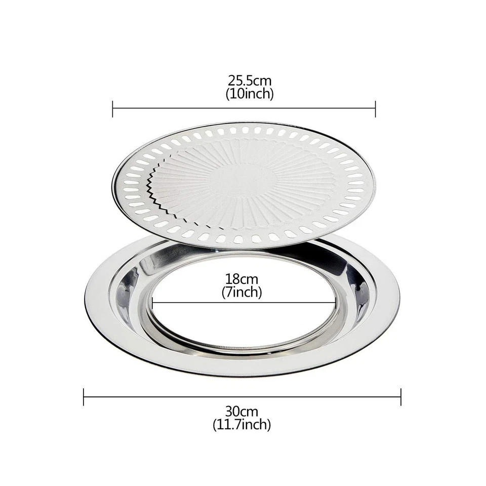 Saim Korean BBQ Grill Pan,Stainless Steel Non-Stick Roasting Smokeless Barbec…