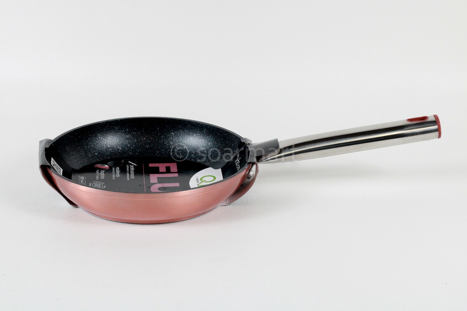 Q.b. Fluo Frying Pan Forged Aluminium 8″ (20cm ) Speckled Black / Pink