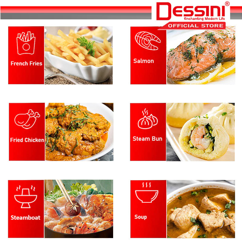 DESSINI ITALY iRMZ-6-S Non Stick Granite Cooking Pot Frying Pan Cookware 6 pcs