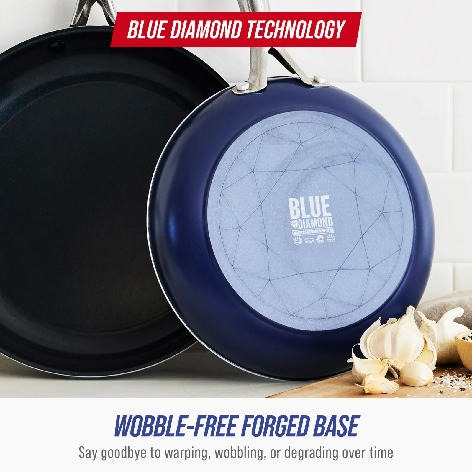 Blue Diamond 12-Piece Ceramic Nonstick Cookware Set – Toxin-Free, Dishwasher Saf