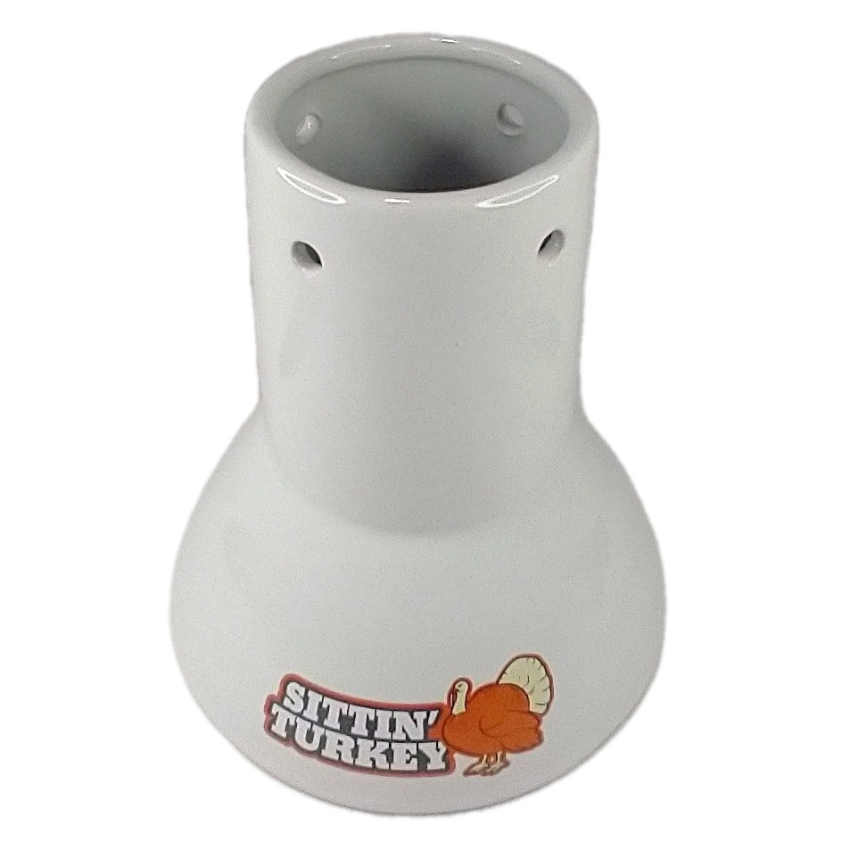Sittin’ Turkey Ceramic Vertical Steamer Beer Can Roaster Infuser For Grill /Oven