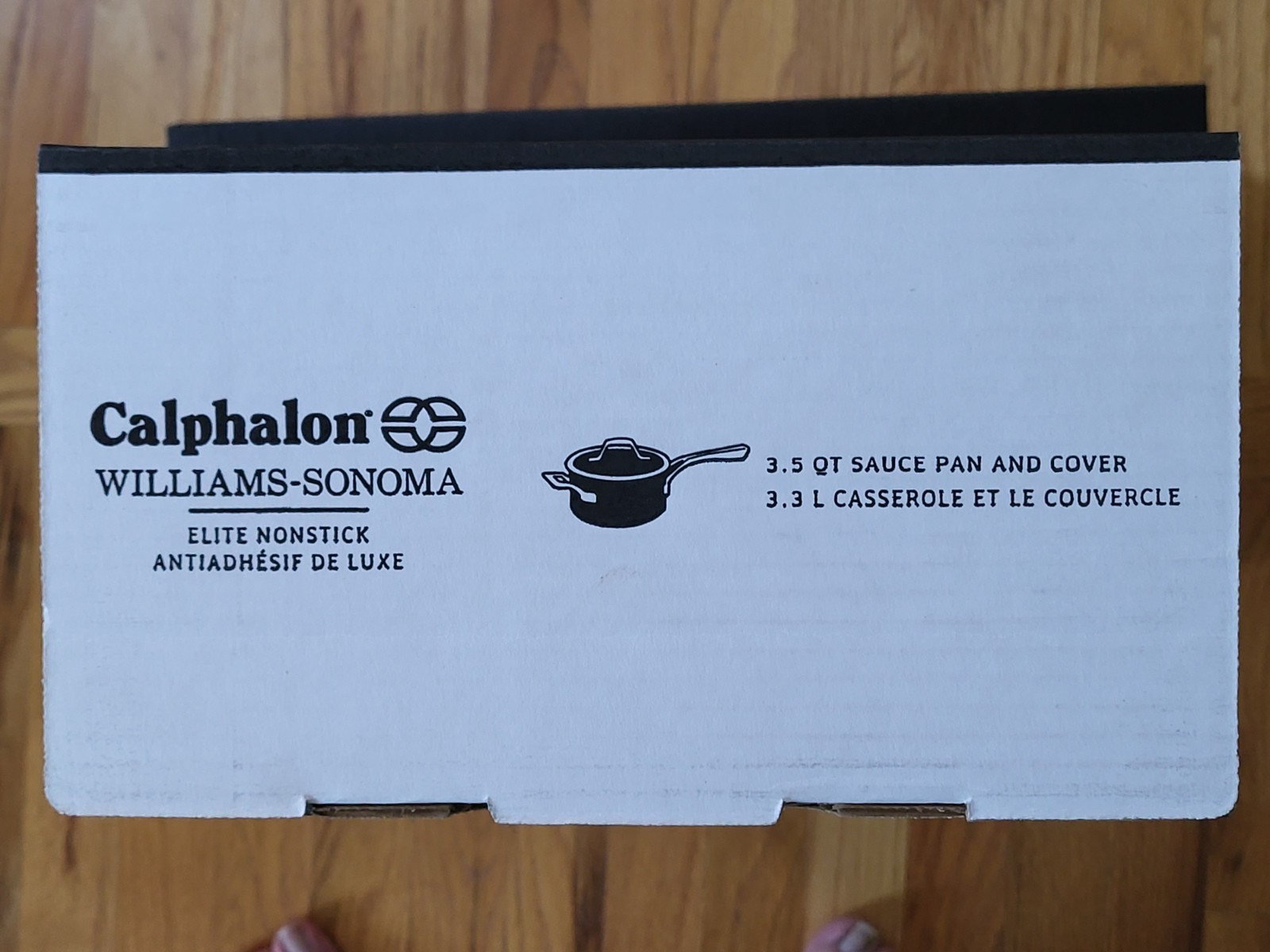 calphalon williams sonoma elite nonstick 3.5 qt sauce pan and cover