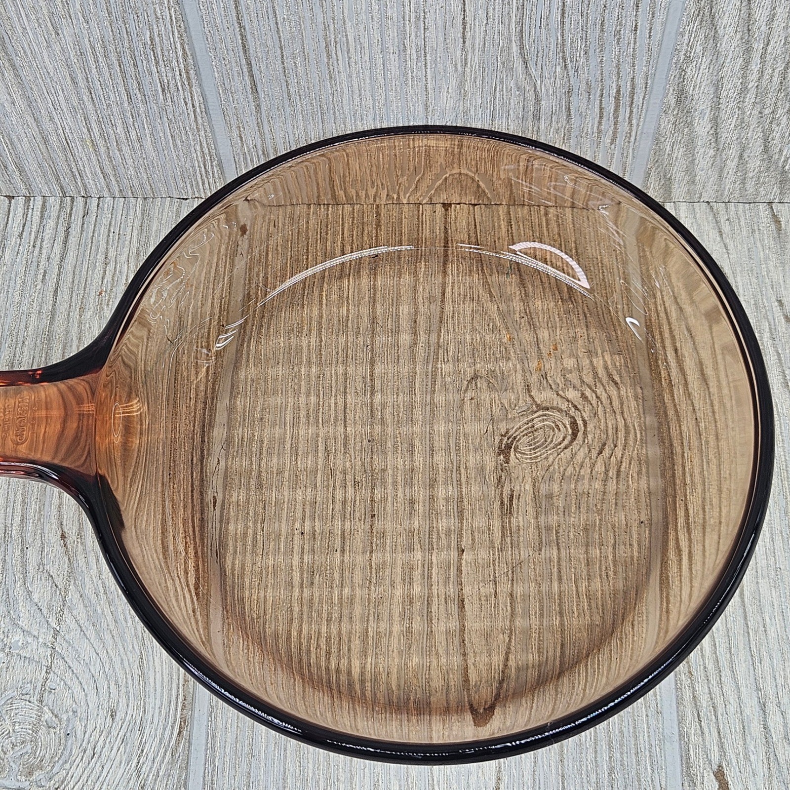 Visions by Corning Amber Glass 7 Inch Skillet Frying Pan V-7-N USA Made Retro