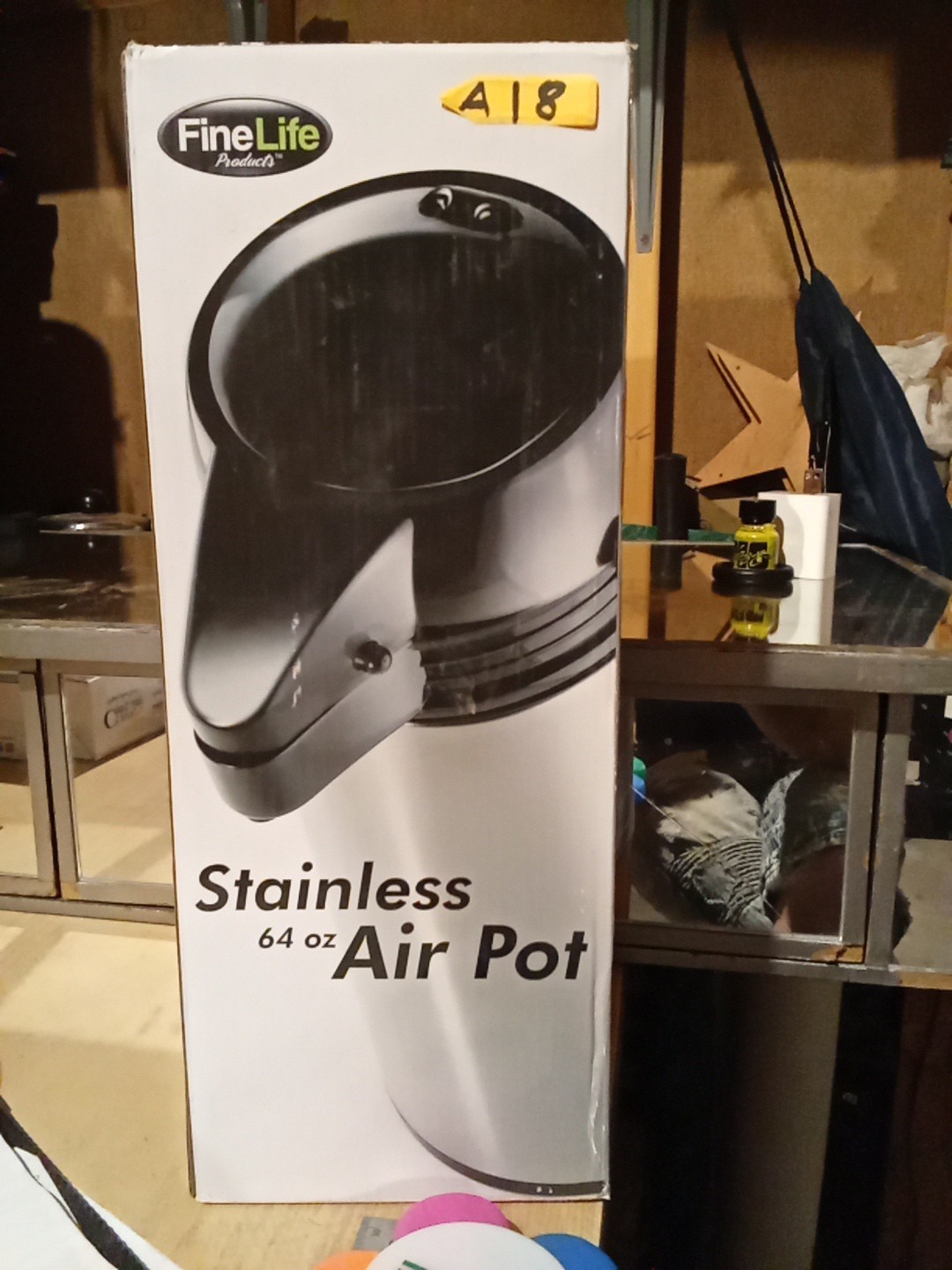 FINE LIFE STAINLESS STEEL 64 OZ AIR POT NEW SEALED NIB RARE 0.99 CENT AUCTION